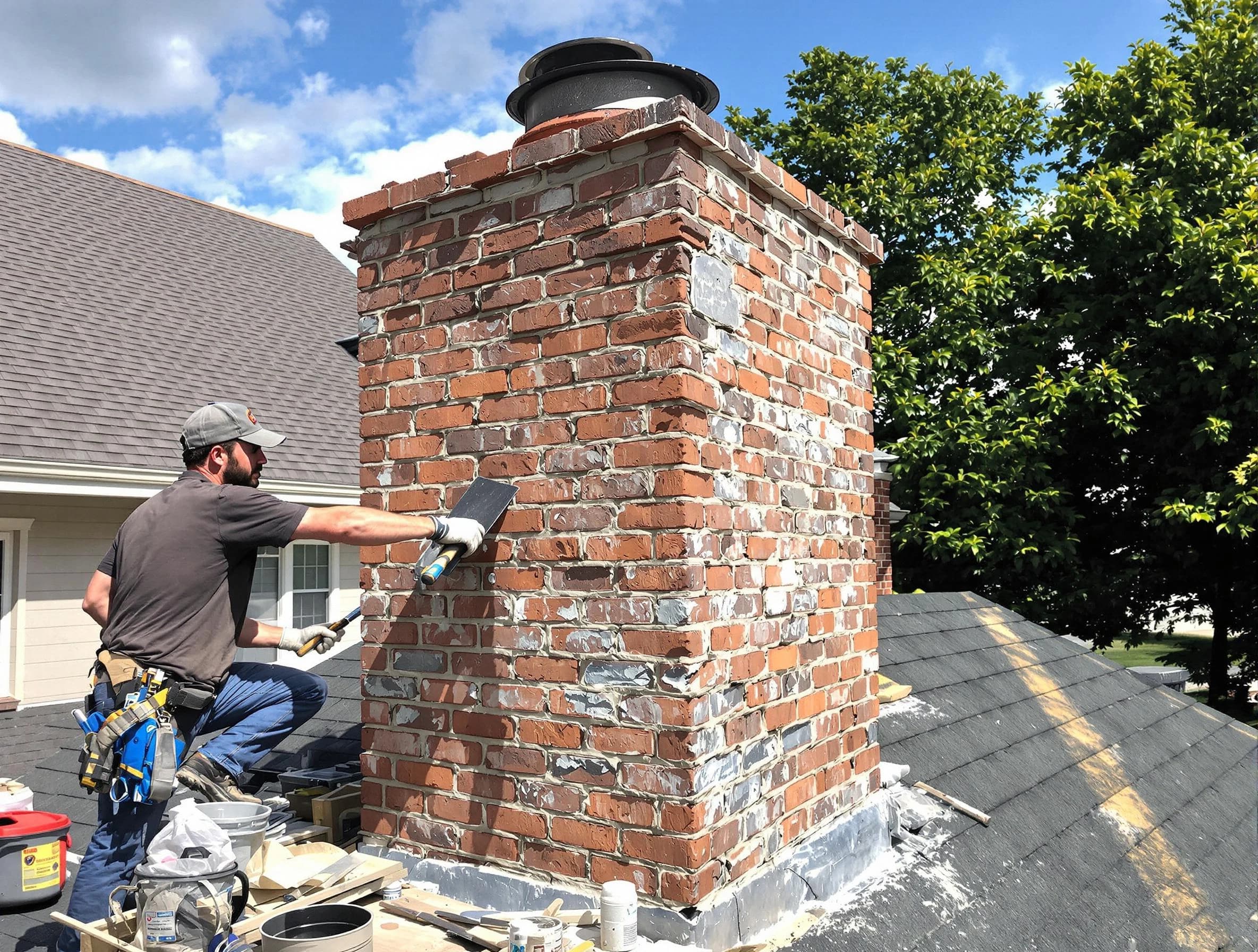 Completed chimney rebuild by O'Hara Chimney Sweep in O'Hara, PA