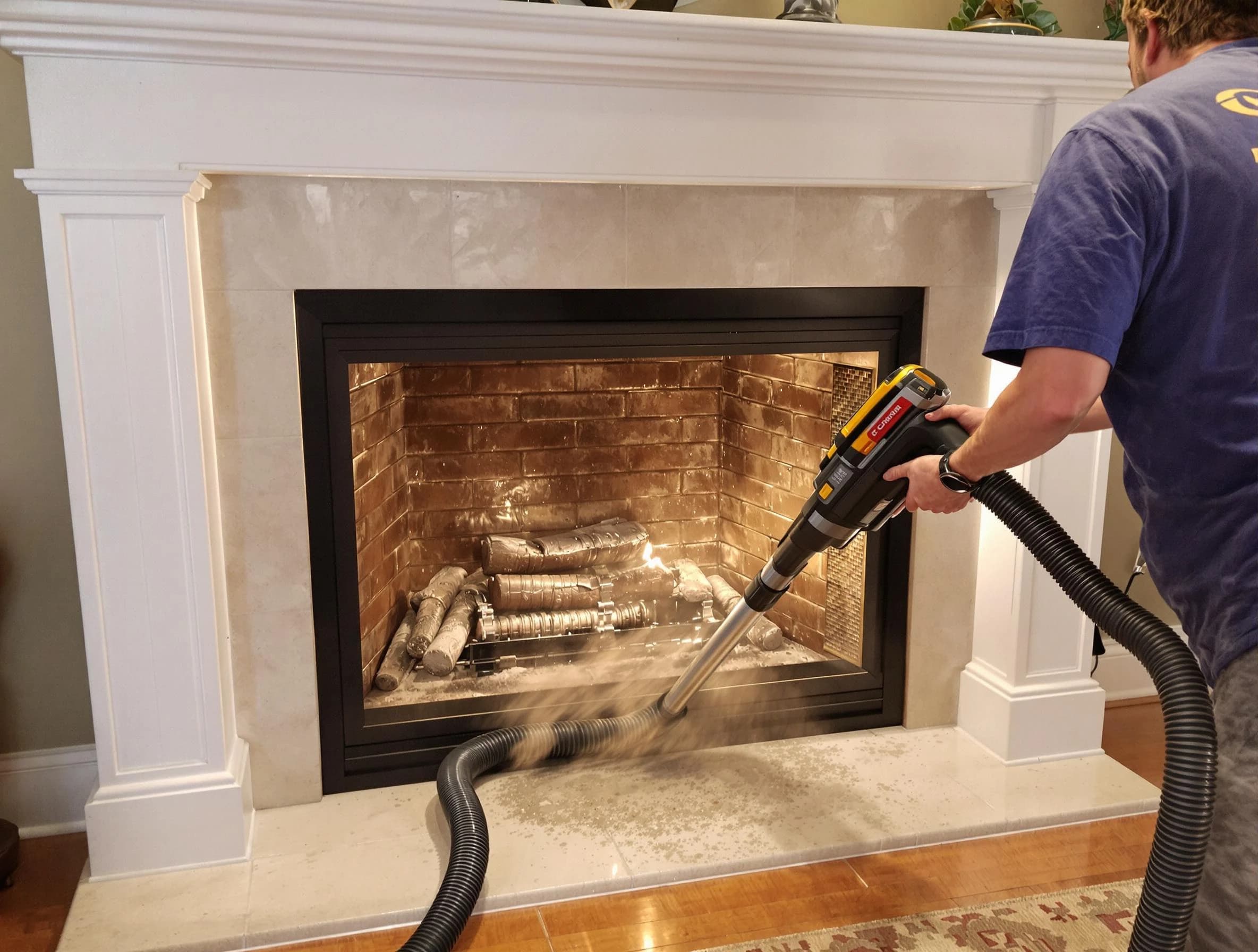 Fireplace cleaning performed by O'Hara Chimney Sweep in O'Hara, PA