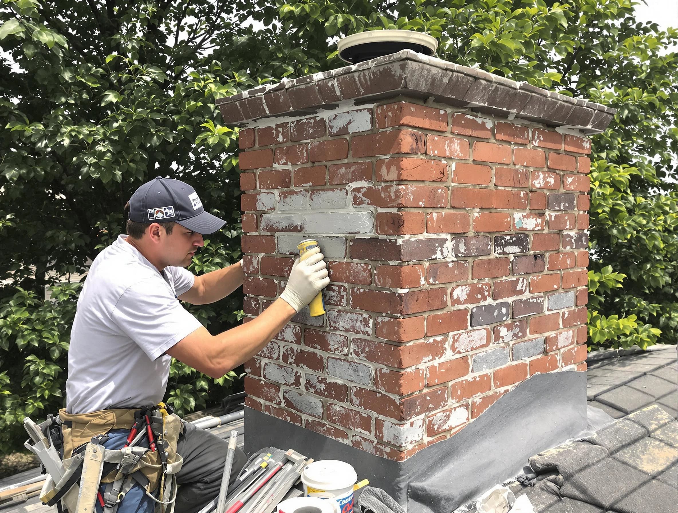 O'Hara Chimney Sweep restoring an aging chimney in O'Hara, PA