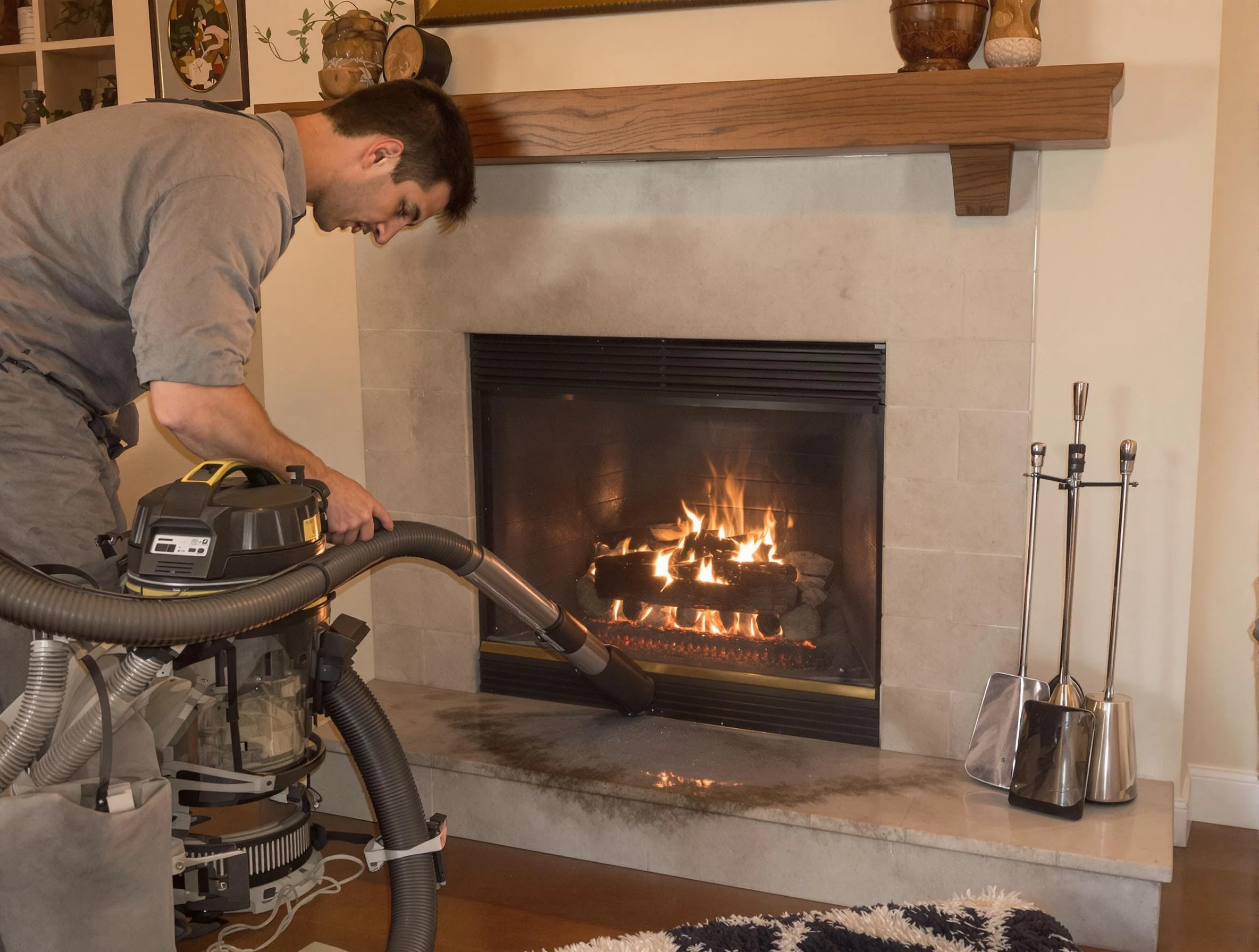 Routine fireplace upkeep by O'Hara Chimney Sweep in O'Hara, PA