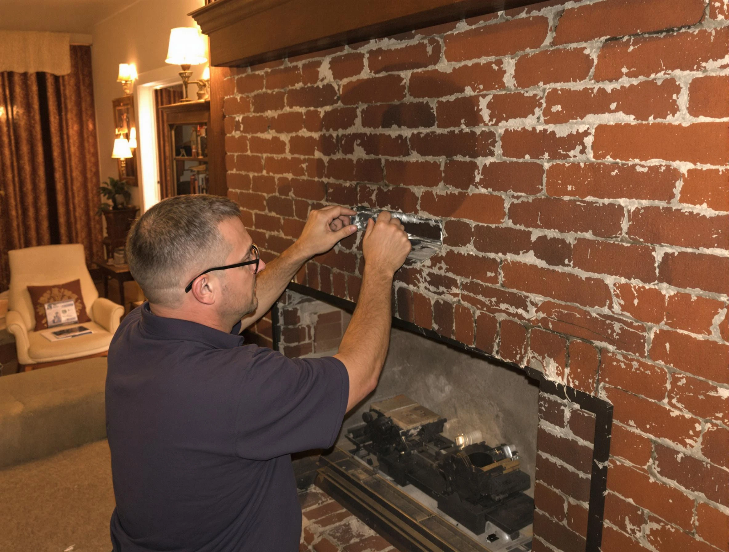 O'Hara Chimney Sweep expert fixing a fireplace in O'Hara, PA