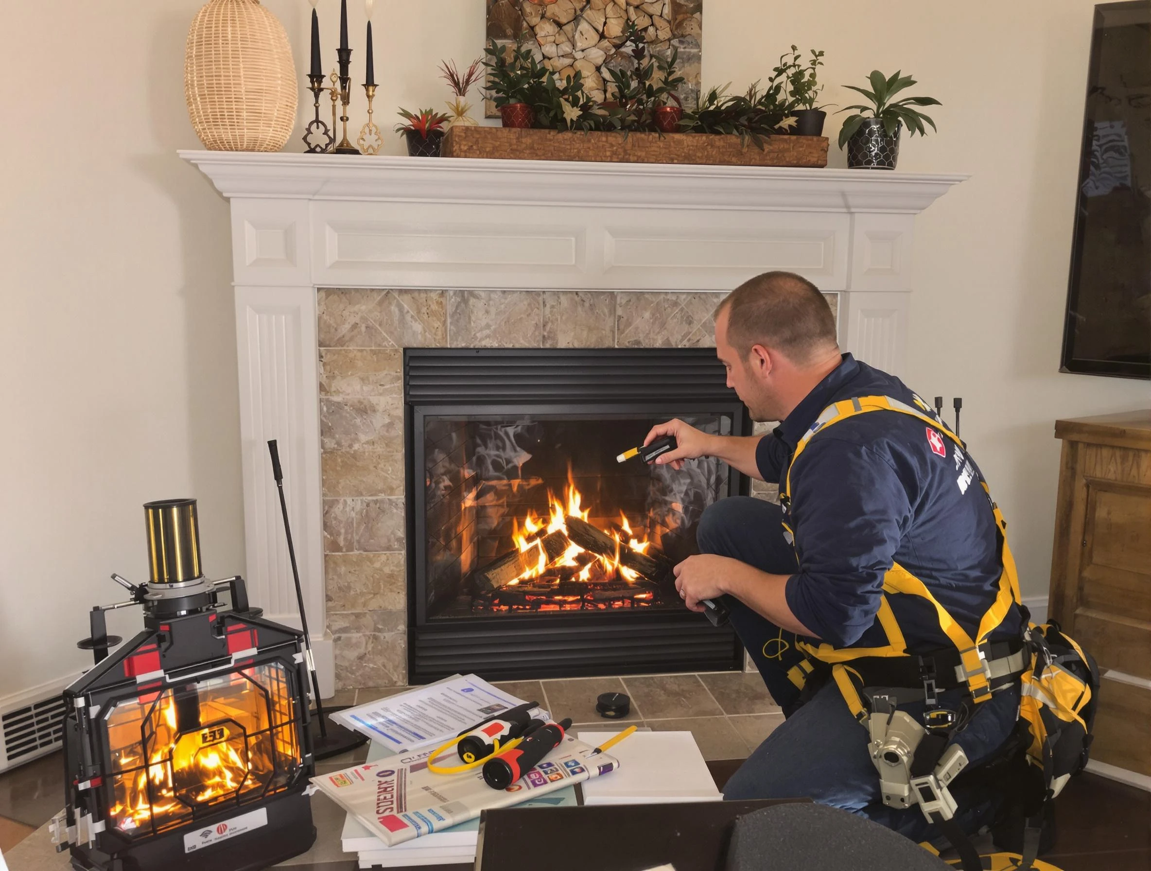 Safety-focused fireplace inspection by O'Hara Chimney Sweep in O'Hara, PA